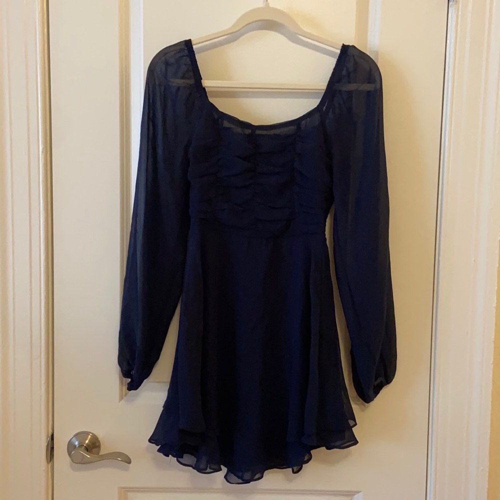 Altar’d State Navy Blue smocked top brand new dress